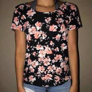 Aeropostale floral cross back short sleeve